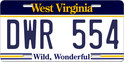 WV license plate DWR554