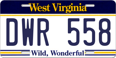 WV license plate DWR558