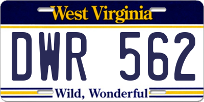 WV license plate DWR562