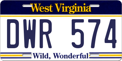WV license plate DWR574