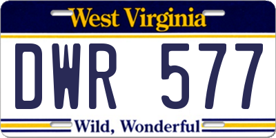 WV license plate DWR577