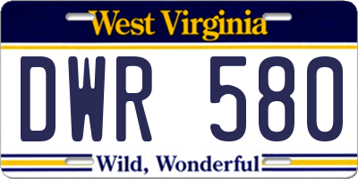 WV license plate DWR580