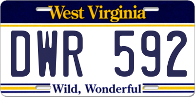 WV license plate DWR592