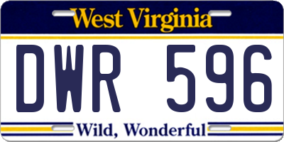 WV license plate DWR596