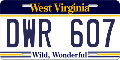 WV license plate DWR607