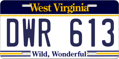 WV license plate DWR613