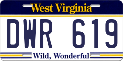 WV license plate DWR619