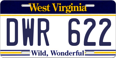 WV license plate DWR622