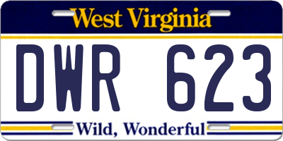 WV license plate DWR623