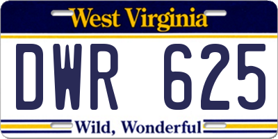 WV license plate DWR625