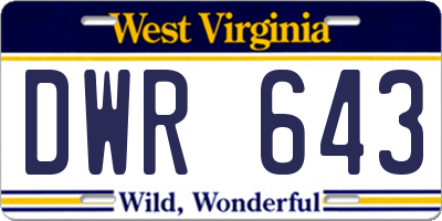 WV license plate DWR643