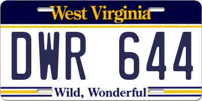 WV license plate DWR644