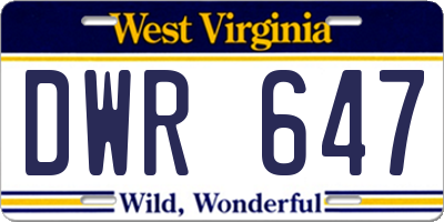 WV license plate DWR647