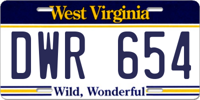 WV license plate DWR654
