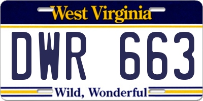 WV license plate DWR663