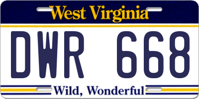 WV license plate DWR668