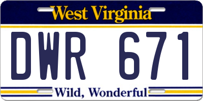WV license plate DWR671