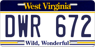 WV license plate DWR672