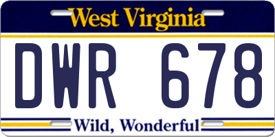 WV license plate DWR678