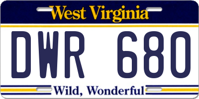 WV license plate DWR680