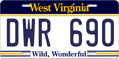 WV license plate DWR690
