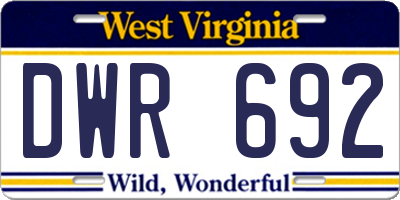 WV license plate DWR692