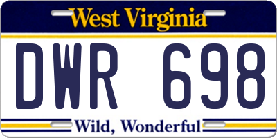 WV license plate DWR698