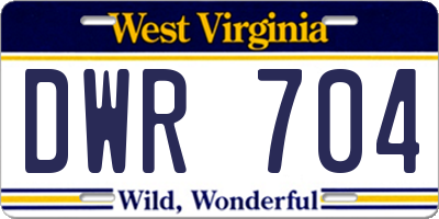 WV license plate DWR704