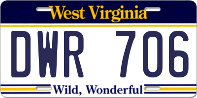 WV license plate DWR706