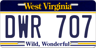 WV license plate DWR707