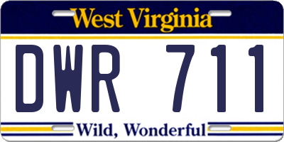 WV license plate DWR711