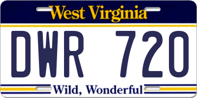 WV license plate DWR720