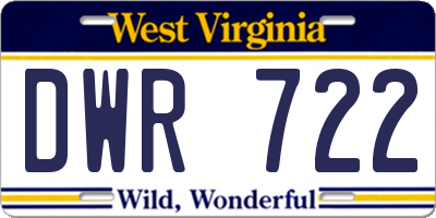 WV license plate DWR722