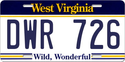 WV license plate DWR726