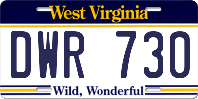 WV license plate DWR730