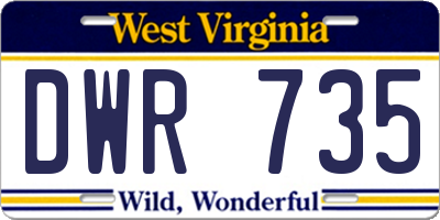 WV license plate DWR735