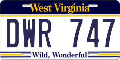 WV license plate DWR747