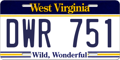 WV license plate DWR751