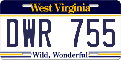 WV license plate DWR755