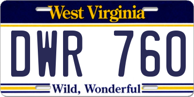 WV license plate DWR760