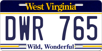 WV license plate DWR765
