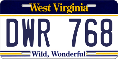 WV license plate DWR768