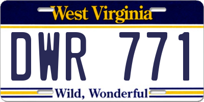 WV license plate DWR771
