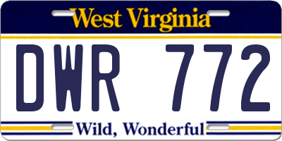 WV license plate DWR772