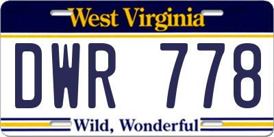 WV license plate DWR778