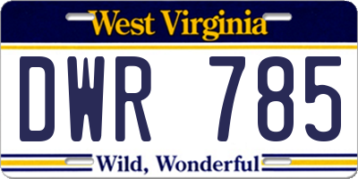 WV license plate DWR785
