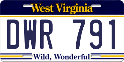 WV license plate DWR791