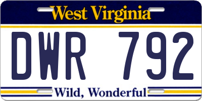 WV license plate DWR792