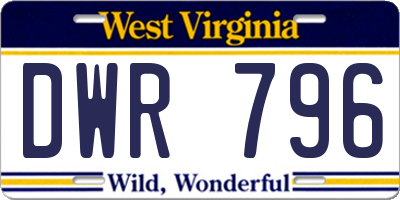 WV license plate DWR796