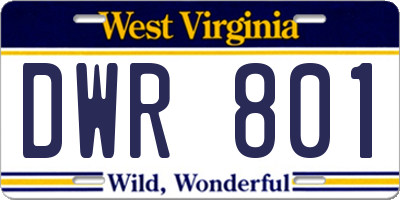 WV license plate DWR801